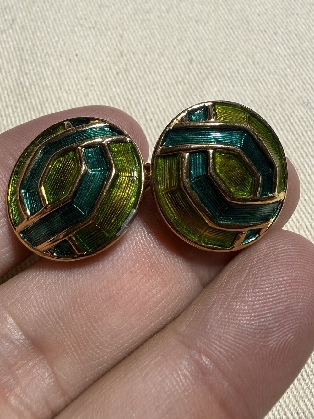 Vintage Rare Marcel Boucher Enamel Clip On Earrings 9129 Signed